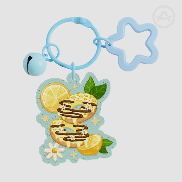 Lemon Choco Donut Glitter Acrylic Keychains