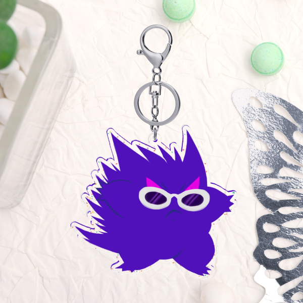 Shady Ghost Glitter Acrylic Keychain