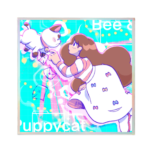Bee and puppycat - Art Boards with Rainbow-Edged - 4.7" x4.7" (120x120mm)