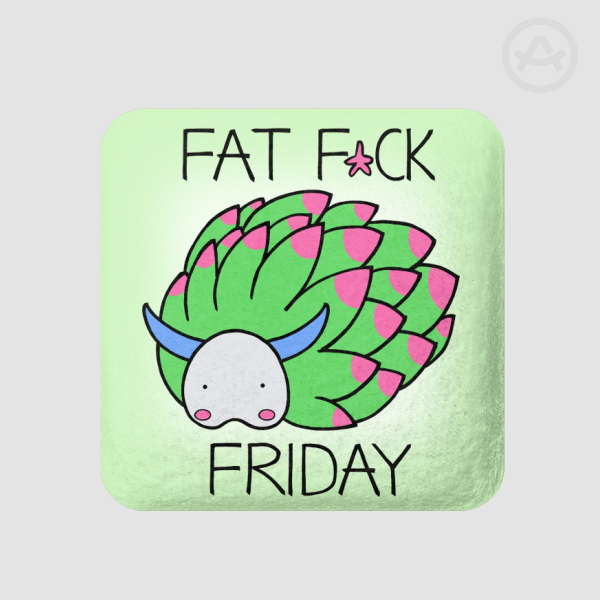 Fat F*ck Friday Leaf Sheep Plush Badge