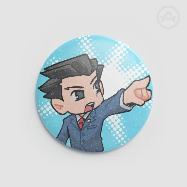 Phoenix Wright (Ace Attorney) Button Pins/Round Badge