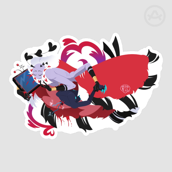 Staticmoth (inspired by ‘The Kiss’, Gustav Klimt) Stickers