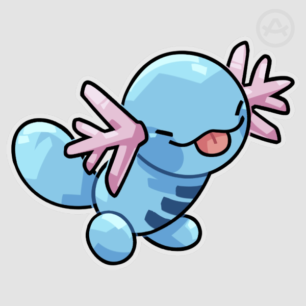 Water Axolotl Vinyl Sticker