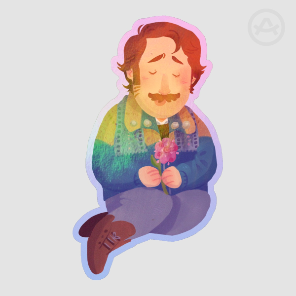Lars and his little flower (Sticker)