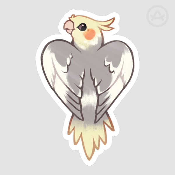 Cockatiel heart wings | Sticker