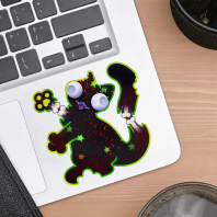 Zombie Derpcat || Gumstitch x Felix Was Here || Sparkly Holo Sticker