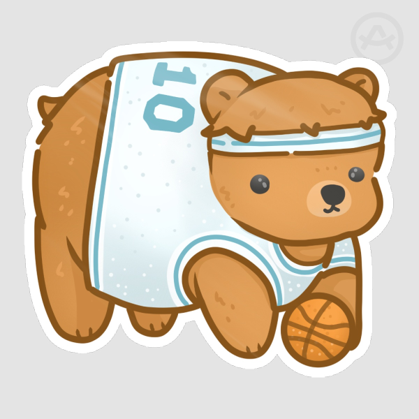 Basket-Bear Die Cut Sticker
