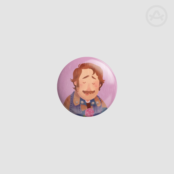 Lars and little flower (mini pin)