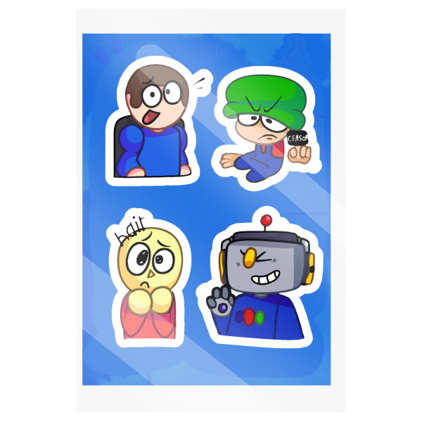 Chibi dave and bambi Sticker Sheet