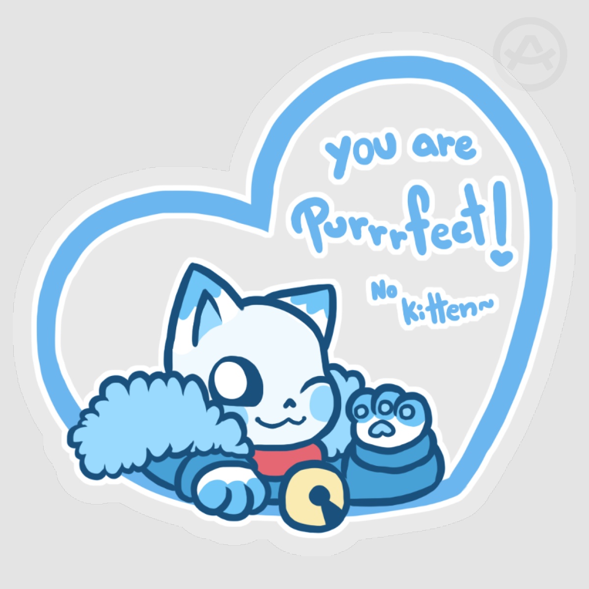 Kitty Heart Clear Vinyl Stickers
