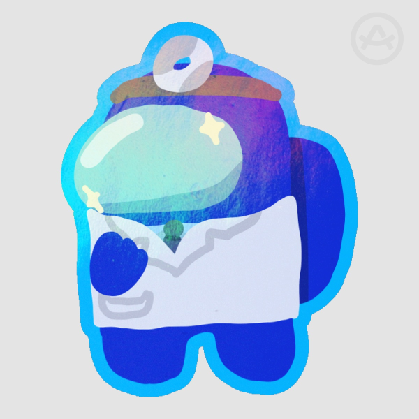 Blue among us show sticker