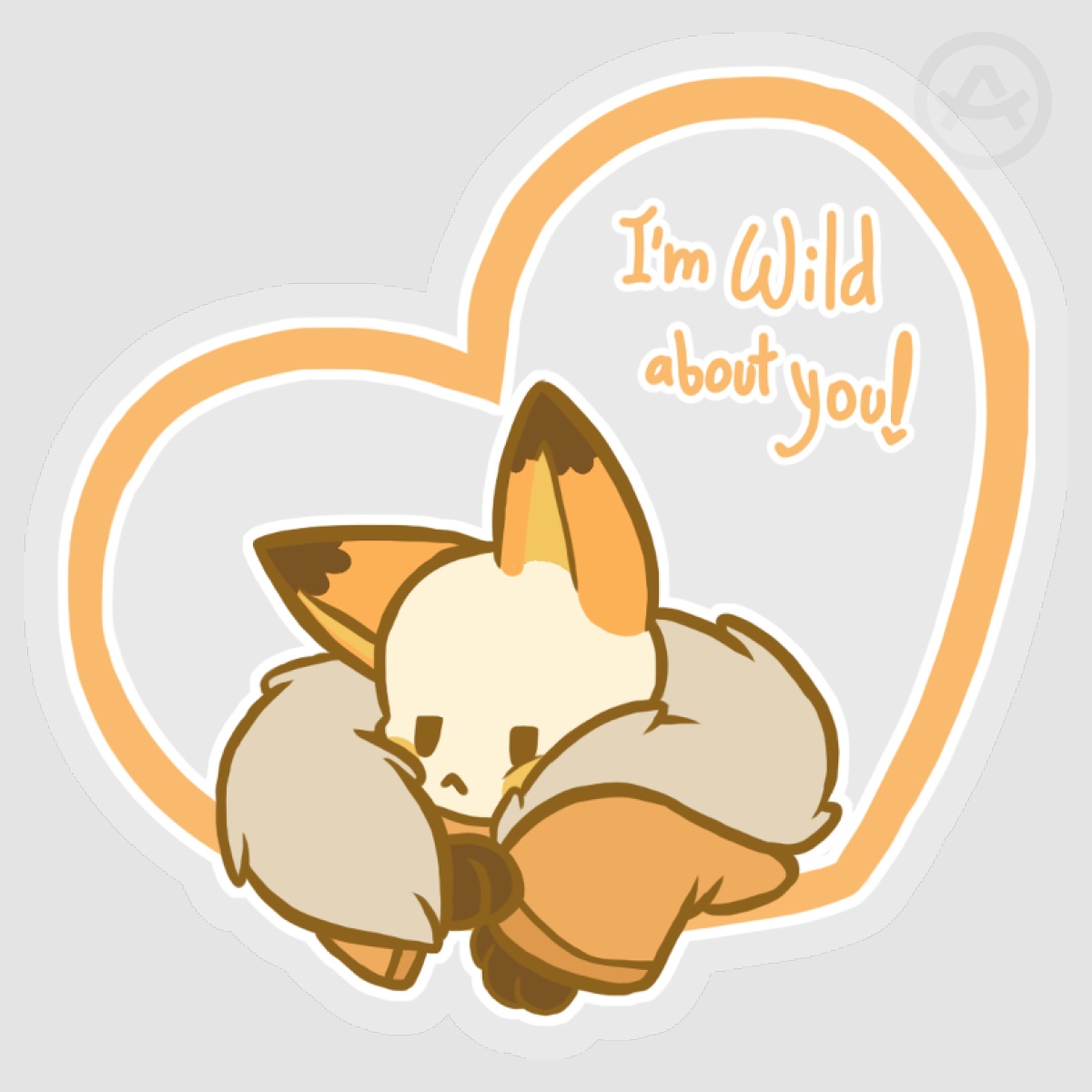 Foxpy Heart Clear Vinyl Stickers