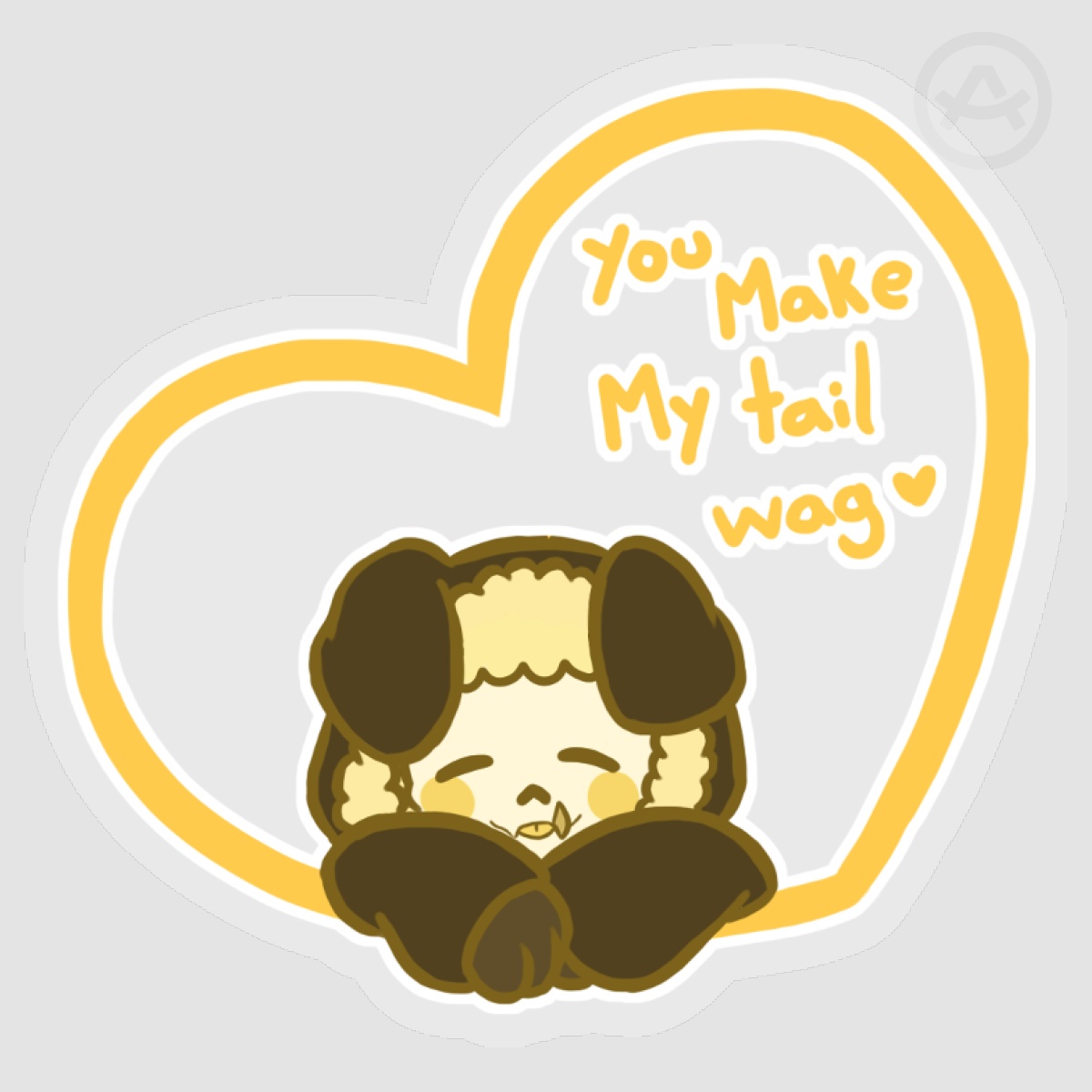 Doggy Heart Clear Vinyl Stickers
