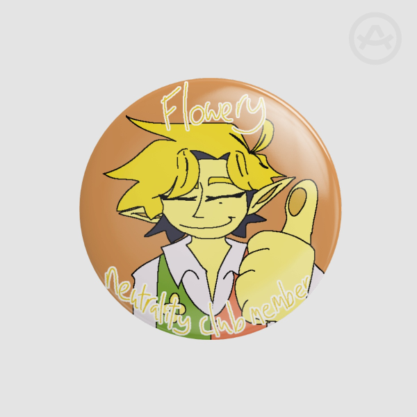 [DELTARUNE] Flowery Neutrality Club Round Badge
