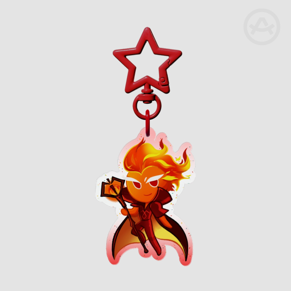Fire Spirit Glitter Keychain