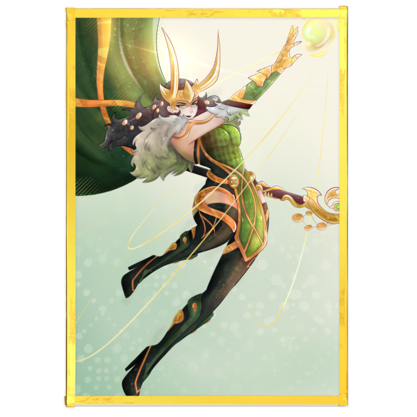 lady loki Art Boards with Gold-edged - 5.8" x8.3"(148x210mm)