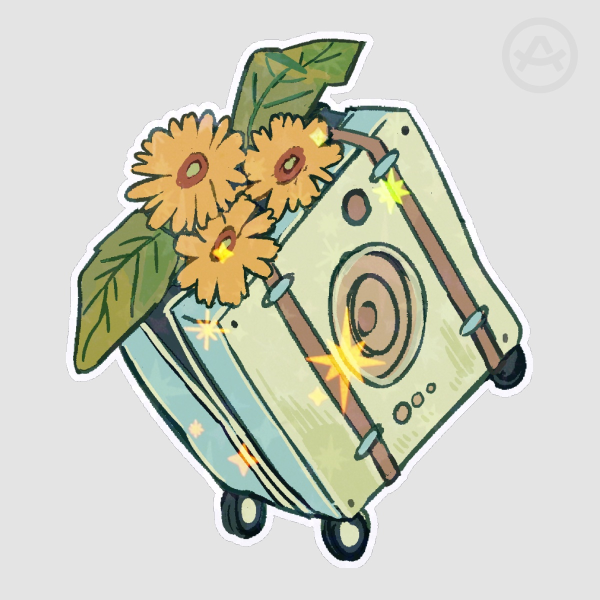 original summer sun flower luggage magical mirai 2026 Die Cut Stickers
