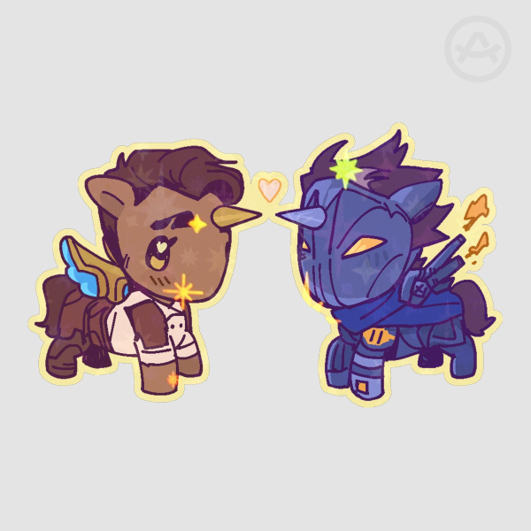 XL Ponies Sparkly Cut Sticker(153mm x 92mm)