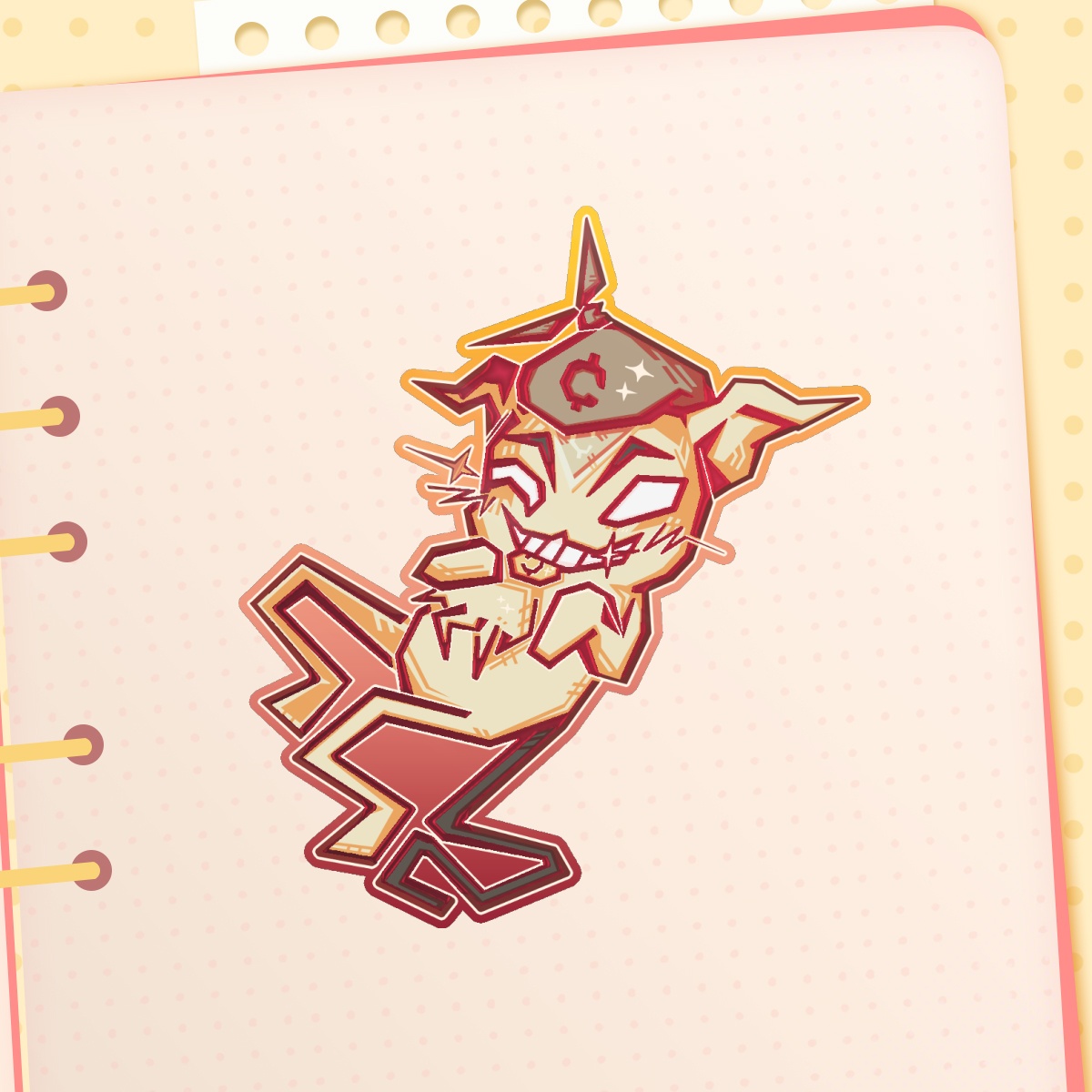Mewgenics Dack Geometric Foil Sticker