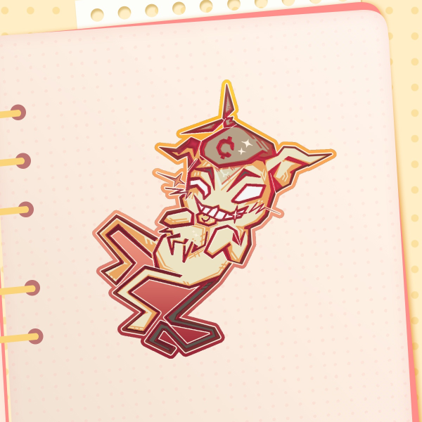 Mewgenics Dack Geometric Foil Sticker