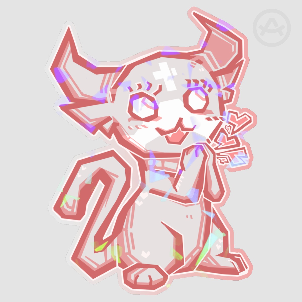 Mewgenics Marshmallow Geometric Sticker