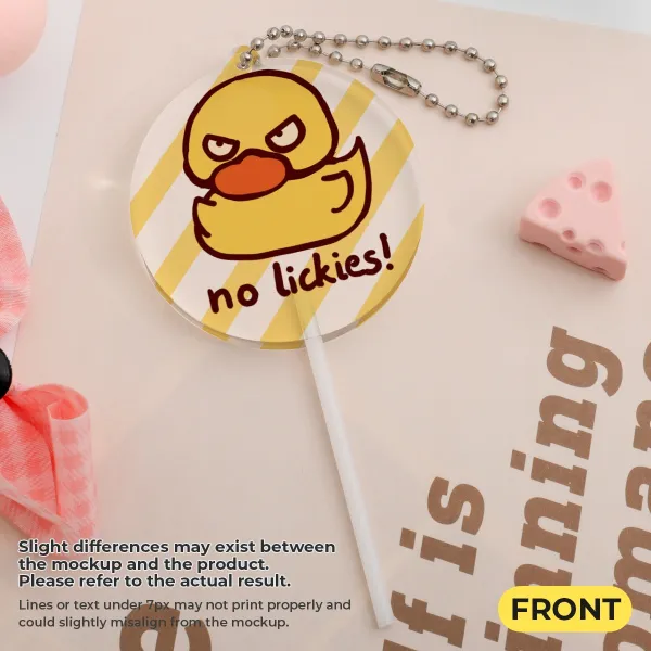 Duck NoLickies Acrylic Lollipop Keychain