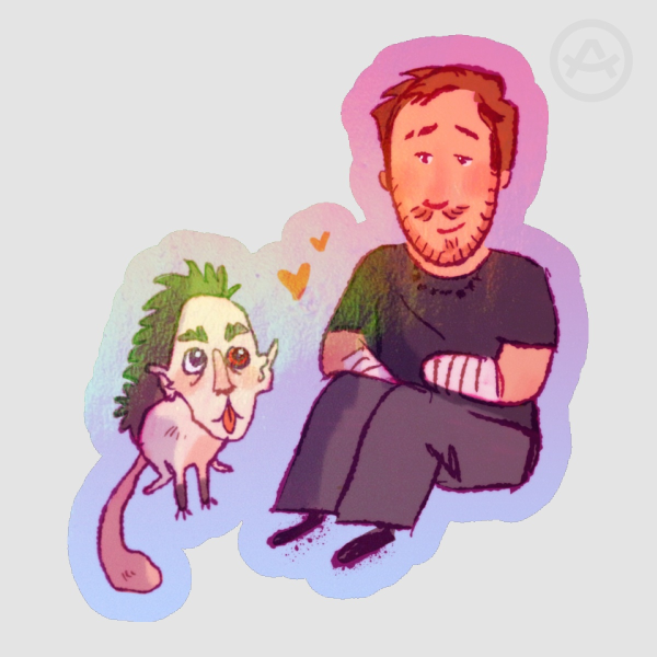 Julian and... a thing... (sticker)
