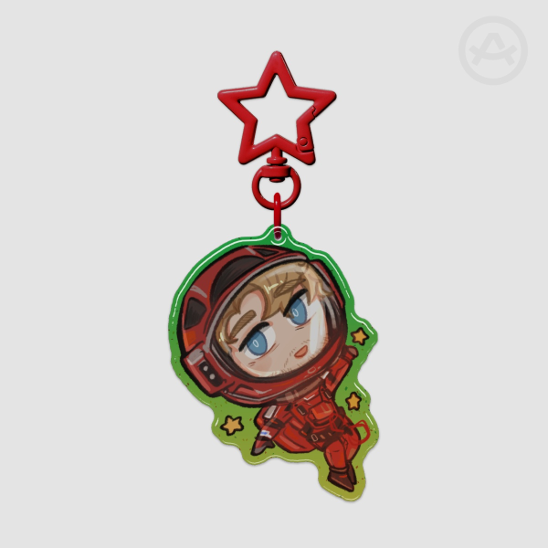 Astronaut Grace Glitter Epoxy Keychain