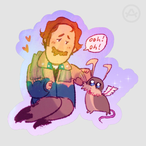 Lars and his angel bunny (sticker)