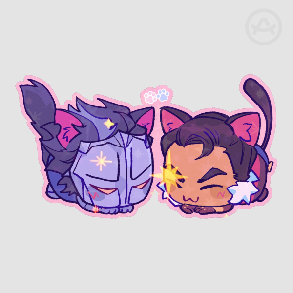 XL VKJC kittens Sparkly Die Cut Sticker (153mm x 84mm)