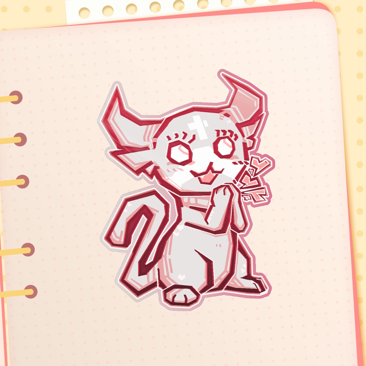 Mewgenics Marshmallow Geometric Foil Sticker