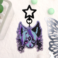 Micho Stamp Epoxy Glitter Acrylic Keychain