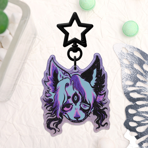 Micho Stamp Epoxy Glitter Acrylic Keychain