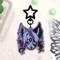 Micho Stamp Epoxy Glitter Acrylic Keychain