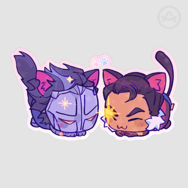 Small VKJC kittens Sparkly Die Cut Sticker (51mm x 29mm)