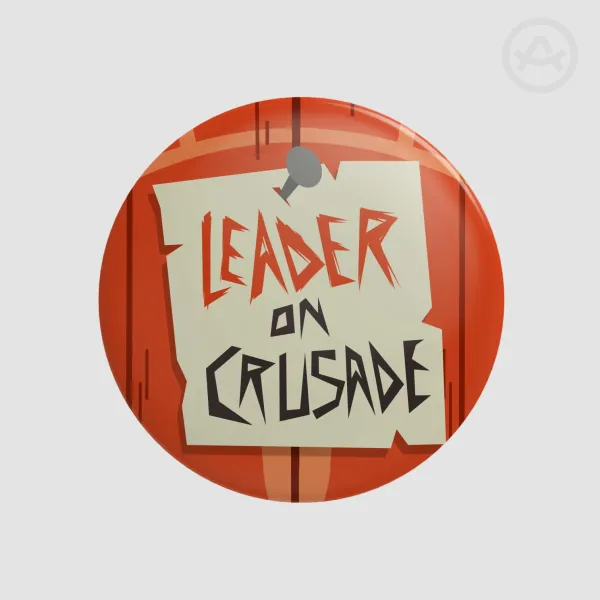 Leader on Crusade Round Badges (Button Pins)