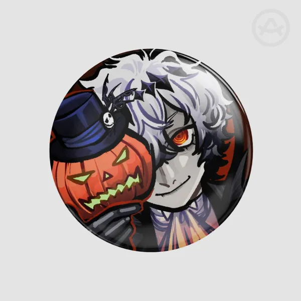 Skully J. Graves Scary Night - Round Badge - [TWST]