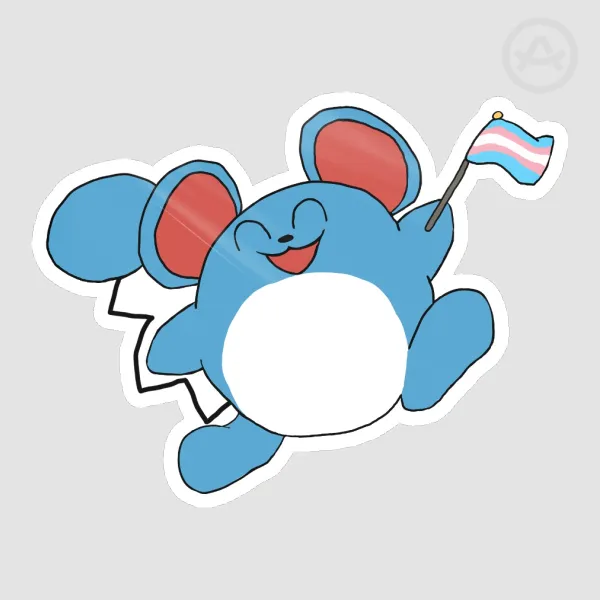 Transgender Marill Glossy Sticker