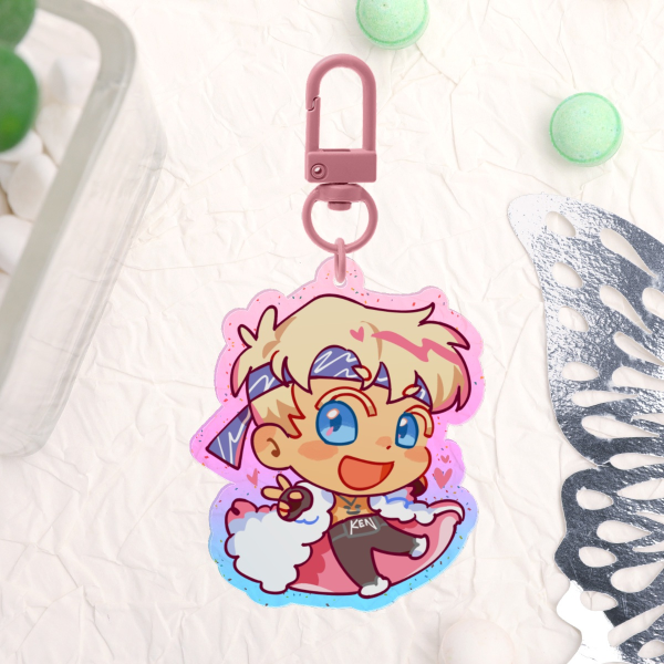 Ken glitter keychain