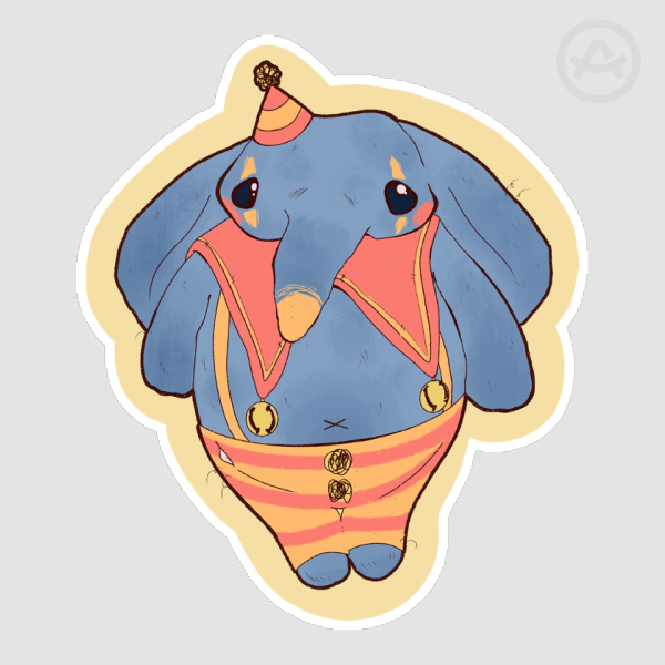 Peanut the Circus Elephant Sticker