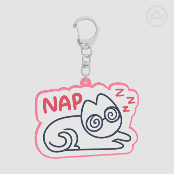 Nap Kitty Keychain