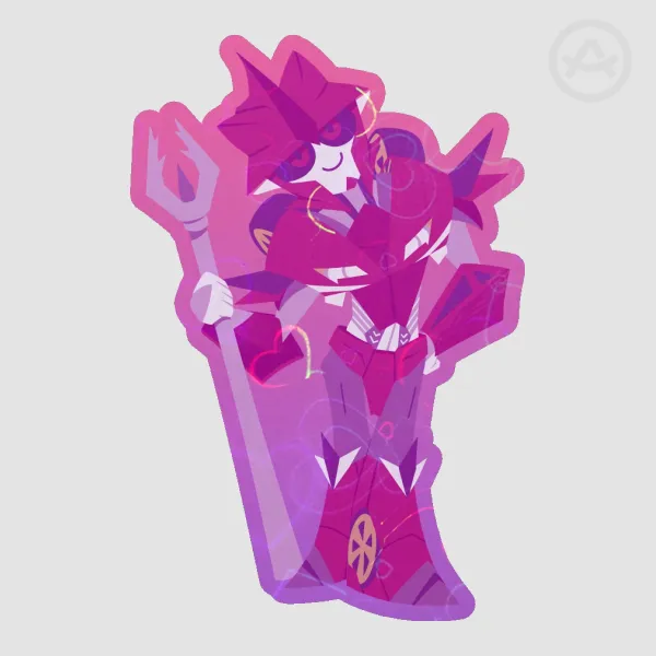 Knock Out Pink Holo-Heart Sticker