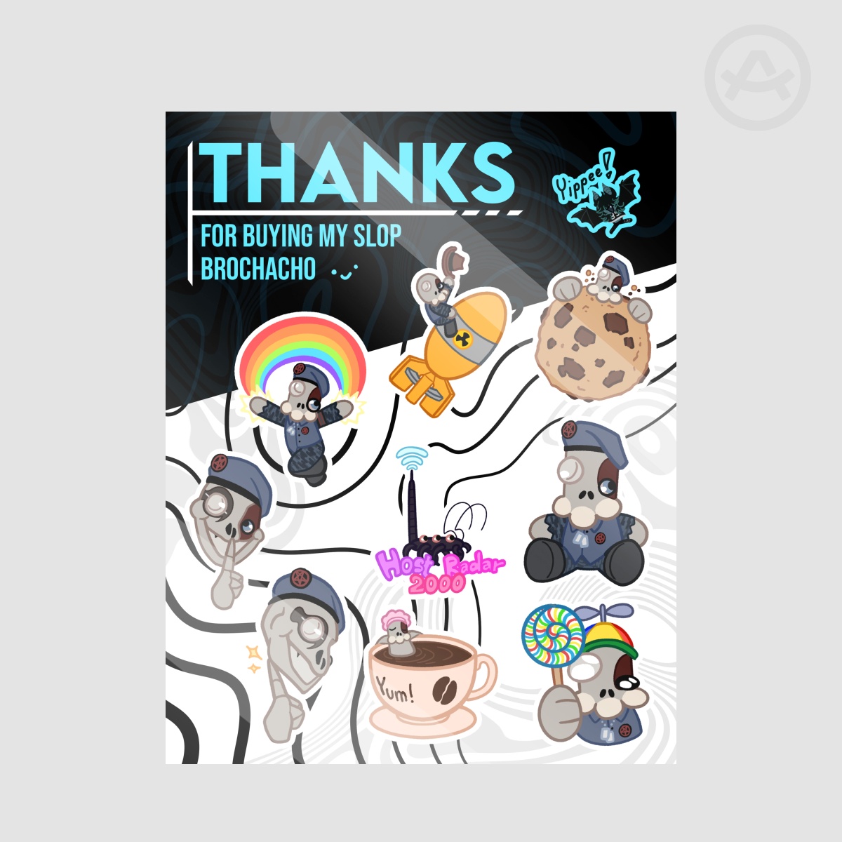 The Crooked Coated Paper Stickers Sheet [Pressure]