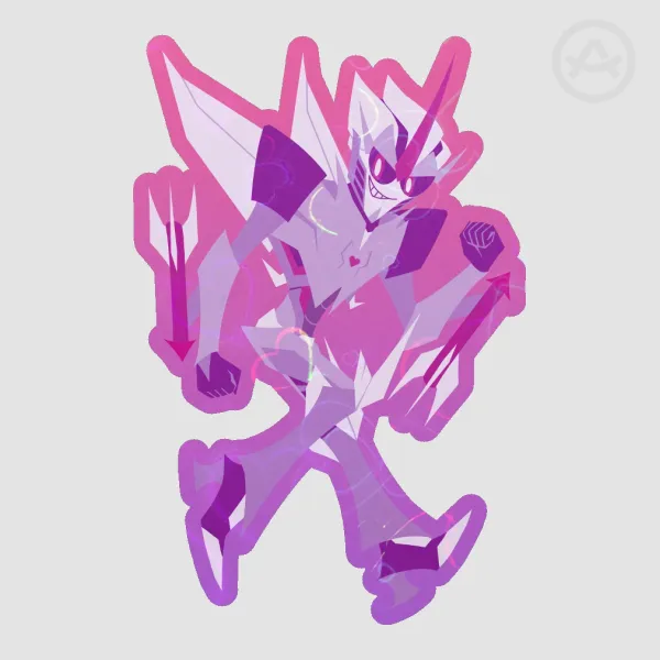 Starscream Pink Holo-Heart Sticker