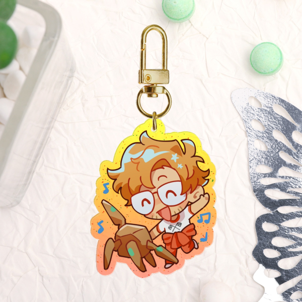 Grace & Rocky glitter keychain