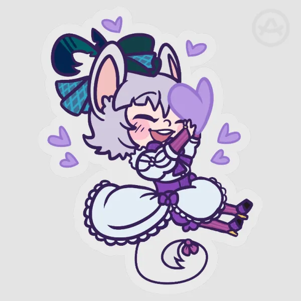 Dormouse Heart Clear Vinyl Stickers