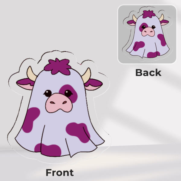 Cow Ghost Acrylic Pin