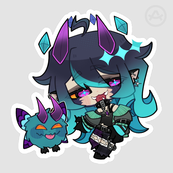 Baerae and beastie Vtuber Sticker
