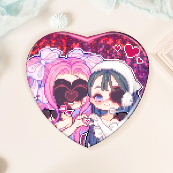 Mizisua - Heart Shape Holographic Badge