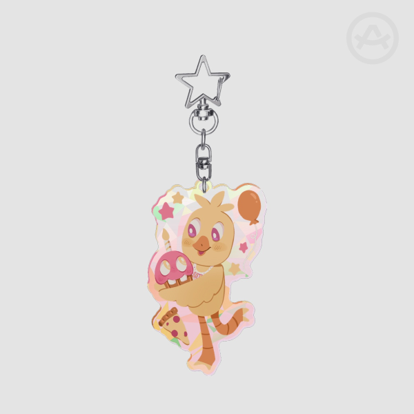 Fnaf Limited Chica and Mr Cupcake keychain Broken Glass Acrylic Keychains - 2.76"(70mm), ①